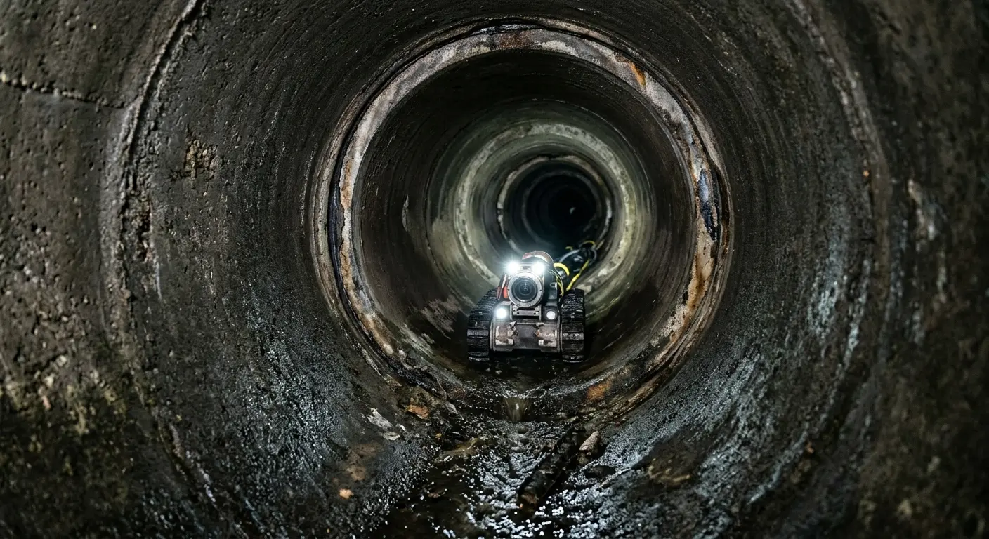 Robotic sewer camera inspecting pipe interior for Sewer Line Repair in Beech Grove